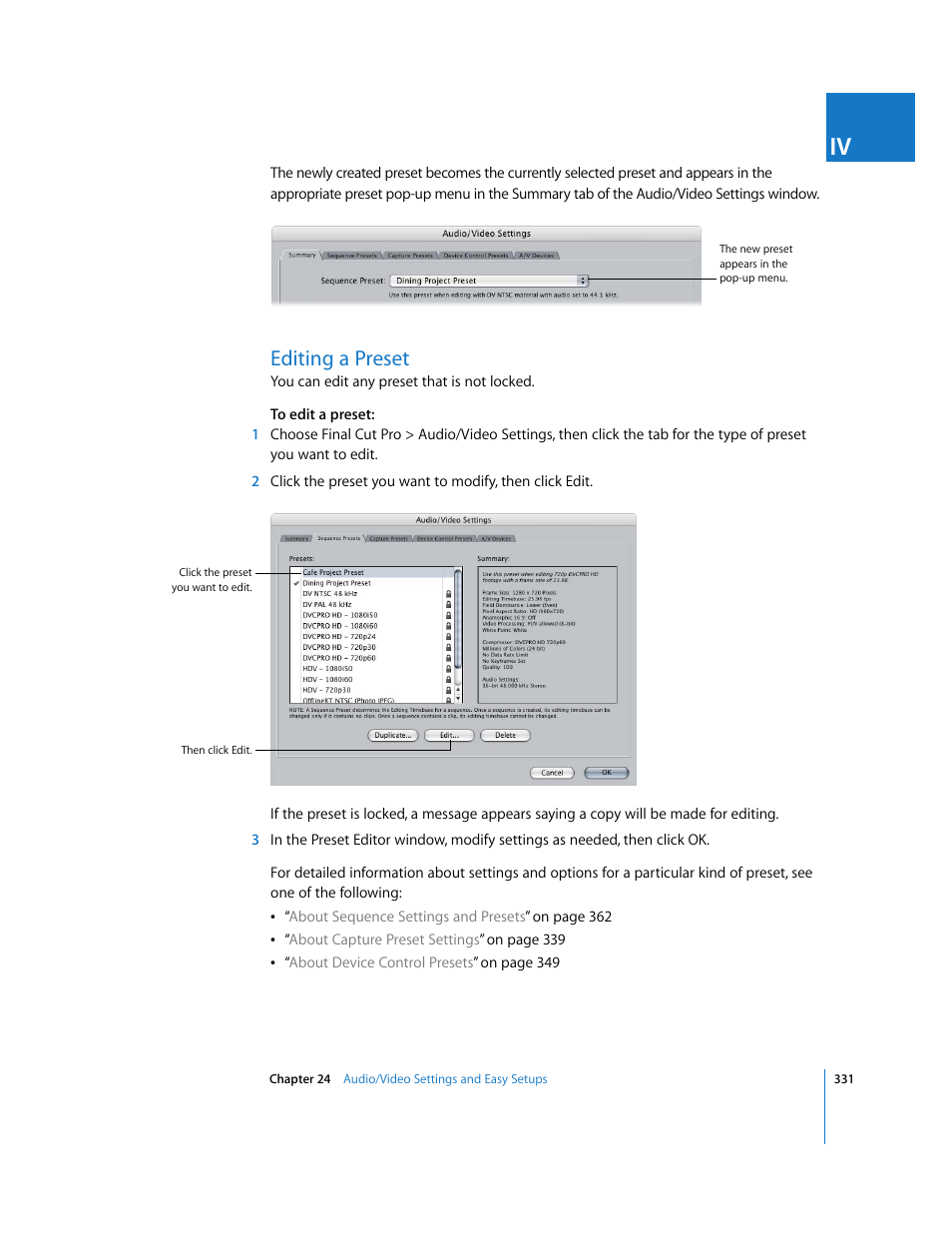 Editing a preset | Apple Final Cut Pro 6 User Manual | Page 1814 / 2033