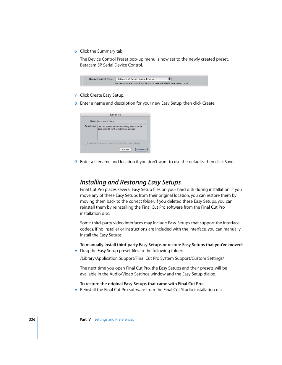 Installing and restoring easy setups, P. 336) | Apple Final Cut Pro 6 User Manual | Page 1819 / 2033