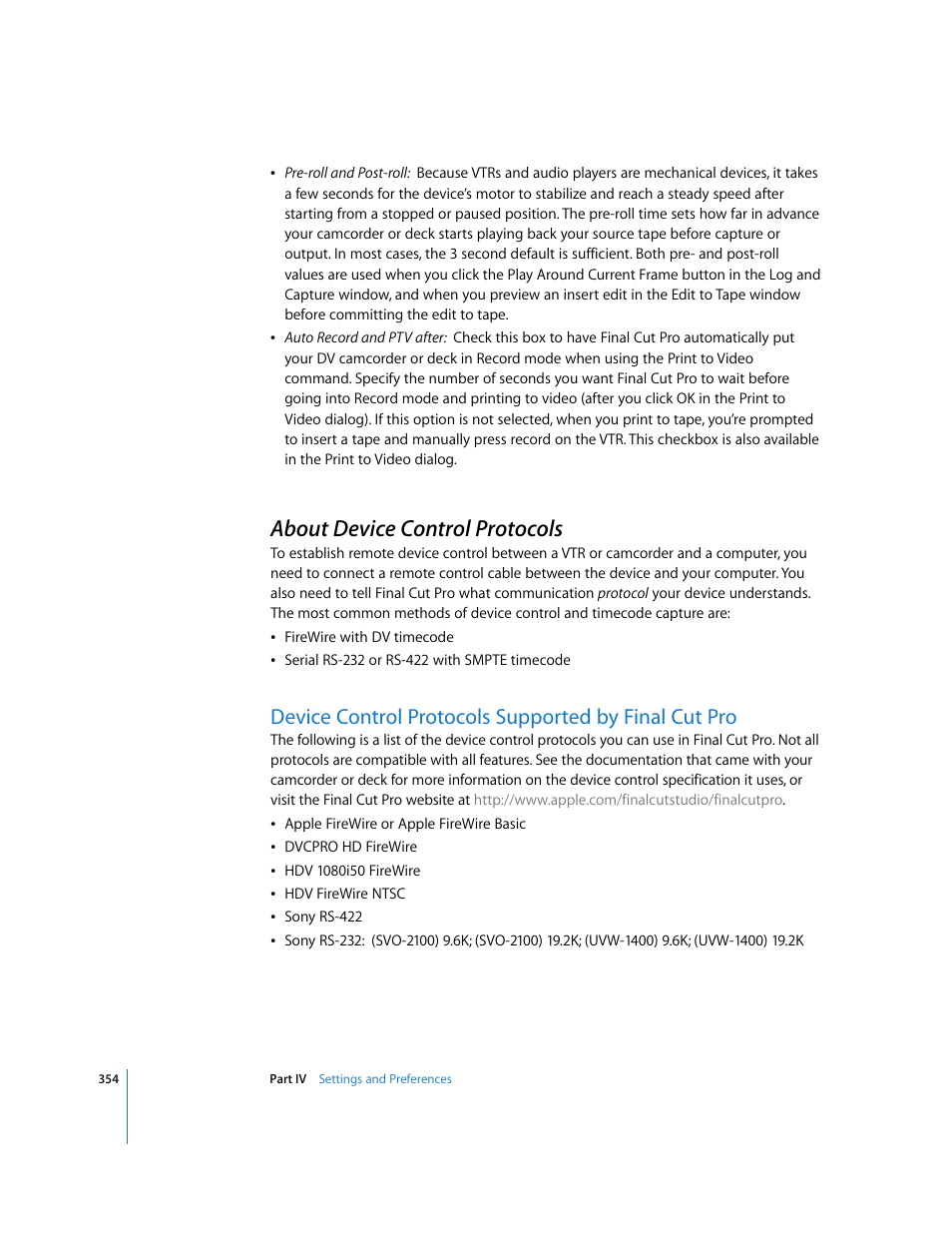 About device control protocols, P. 354) | Apple Final Cut Pro 6 User Manual | Page 1837 / 2033