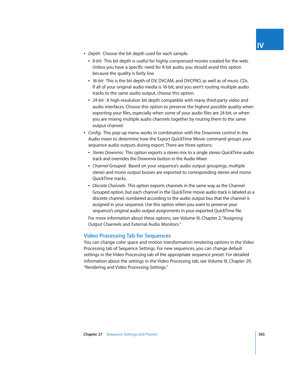 Video processing tab for sequences | Apple Final Cut Pro 6 User Manual | Page 1848 / 2033