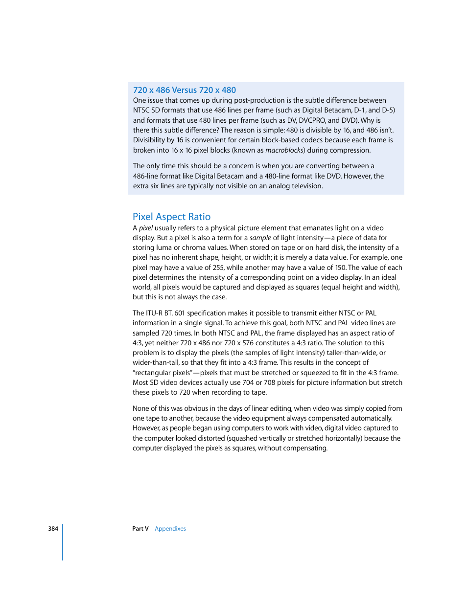 720x486 versus 720x480, Pixel aspect ratio | Apple Final Cut Pro 6 User Manual | Page 1867 / 2033