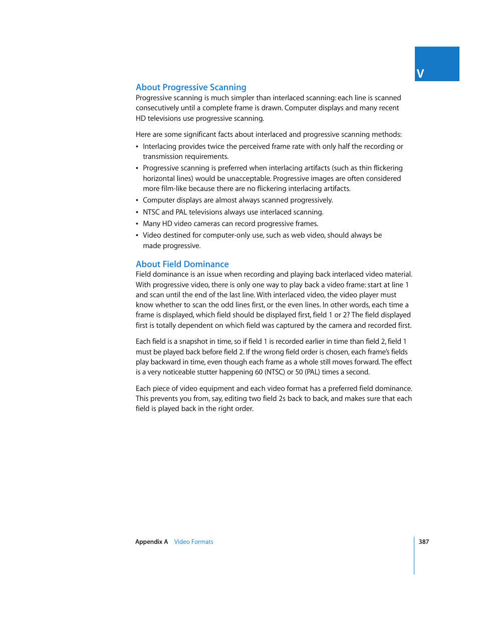 About progressive scanning, About field dominance, About field | Dominance | Apple Final Cut Pro 6 User Manual | Page 1870 / 2033