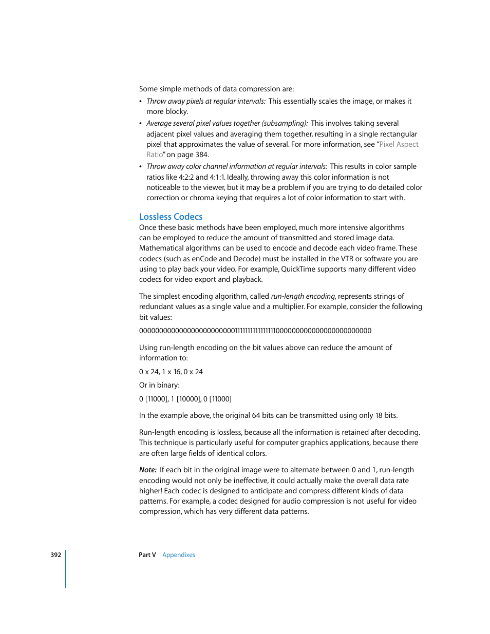 Lossless codecs | Apple Final Cut Pro 6 User Manual | Page 1875 / 2033