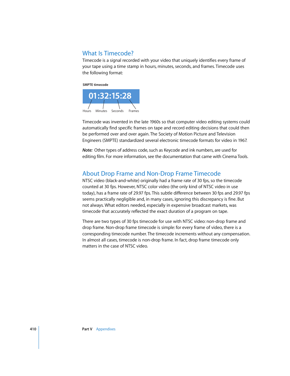 What is timecode, About drop frame and non-drop frame timecode, P. 410) | Apple Final Cut Pro 6 User Manual | Page 1893 / 2033