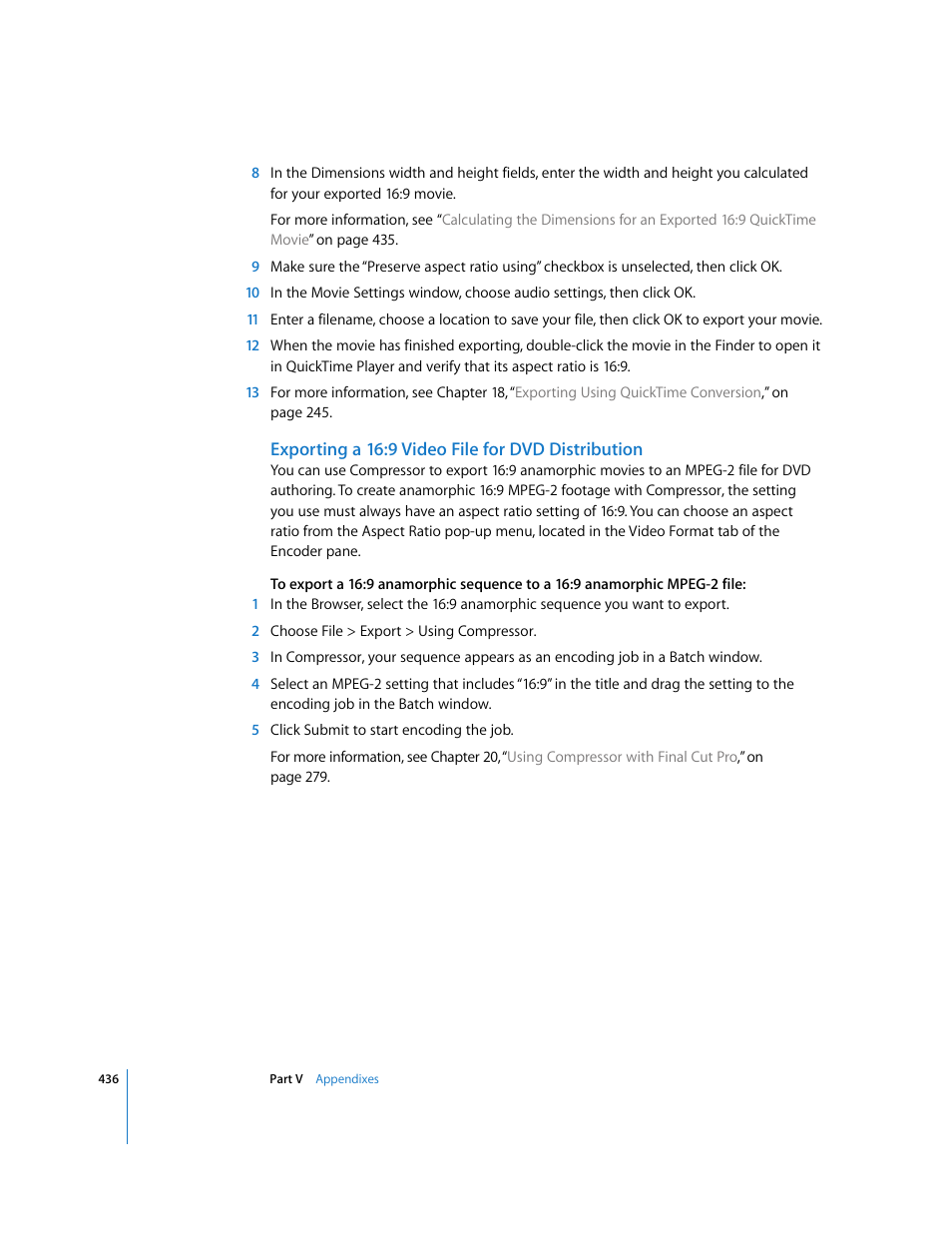 Exporting a 16:9 video file for dvd distribution | Apple Final Cut Pro 6 User Manual | Page 1919 / 2033