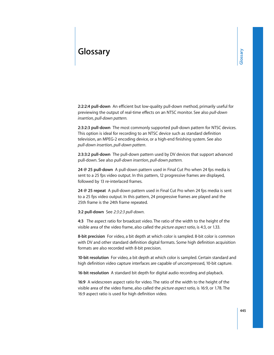 Glossary | Apple Final Cut Pro 6 User Manual | Page 1928 / 2033