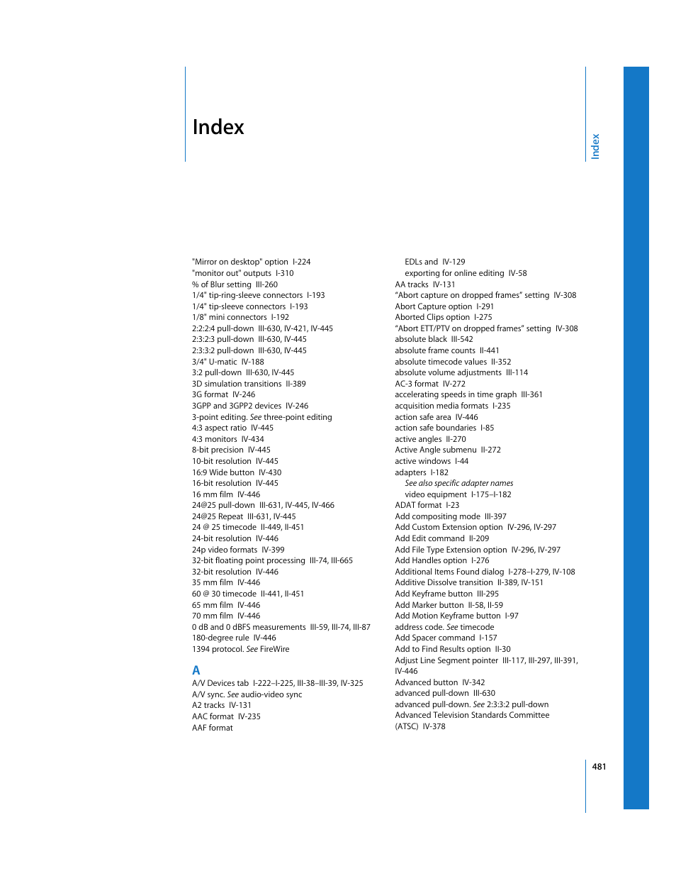 Index | Apple Final Cut Pro 6 User Manual | Page 1964 / 2033