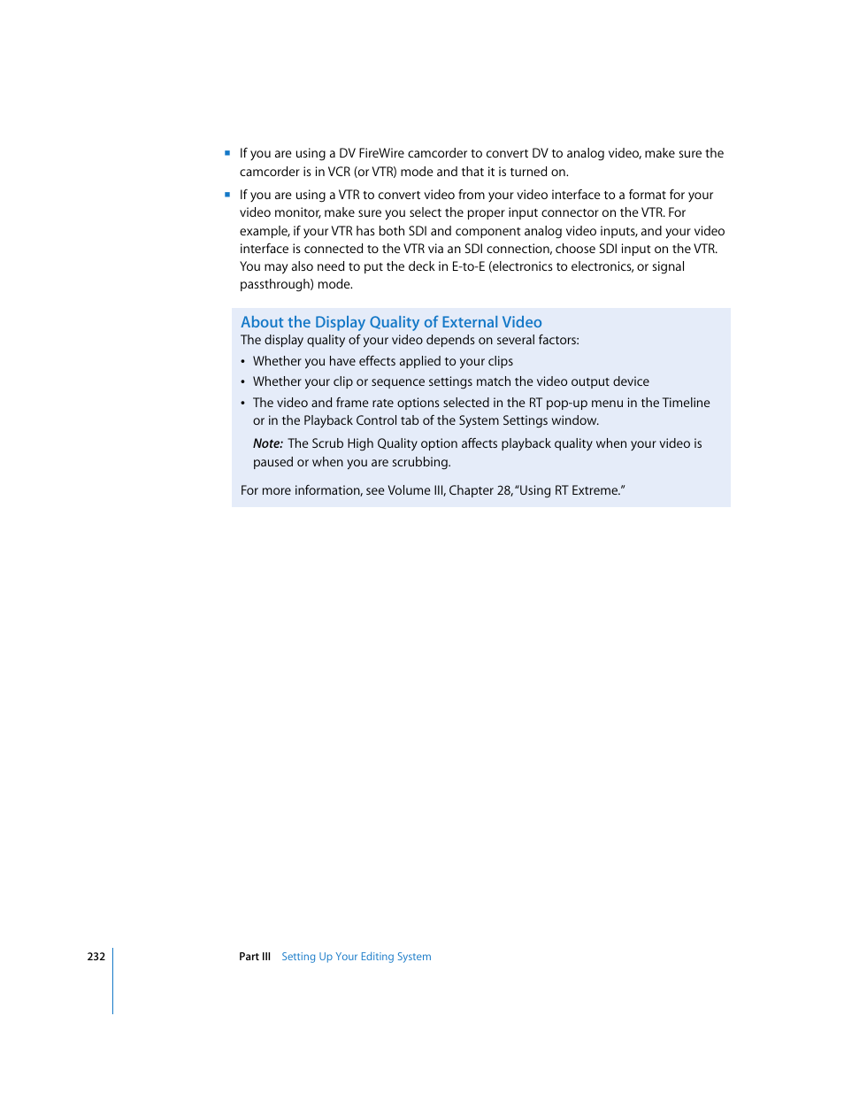 About the display quality of external video | Apple Final Cut Pro 6 User Manual | Page 233 / 2033