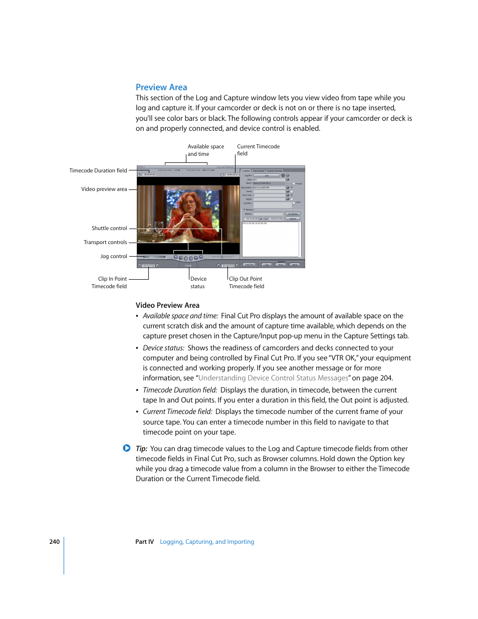 Preview area | Apple Final Cut Pro 6 User Manual | Page 241 / 2033