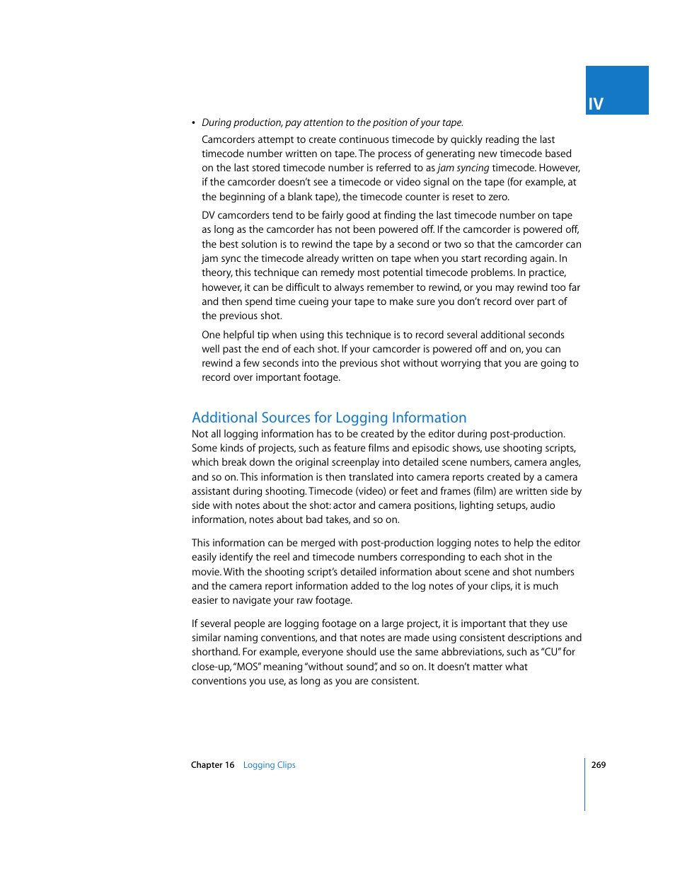 Additional sources for logging information, P. 269) | Apple Final Cut Pro 6 User Manual | Page 270 / 2033