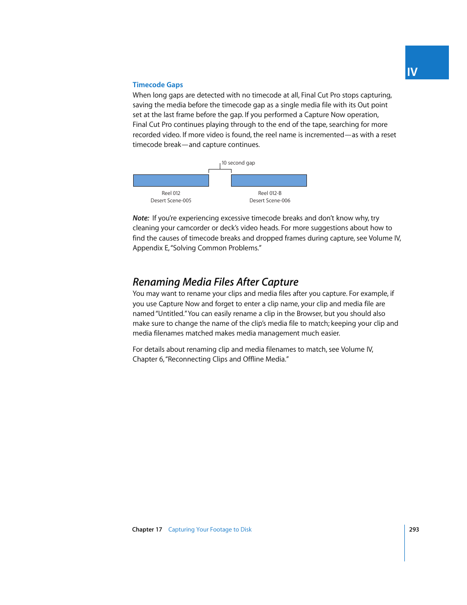 Renaming media files after capture, P. 293) | Apple Final Cut Pro 6 User Manual | Page 294 / 2033