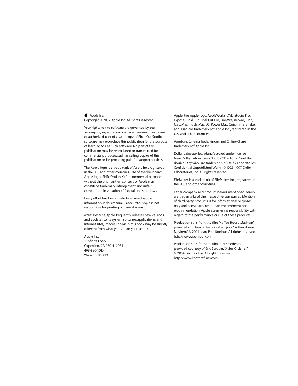 Apple Final Cut Pro 6 User Manual | Page 3 / 2033
