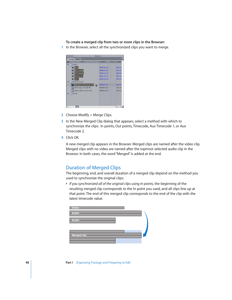 Duration of merged clips, P. 48) | Apple Final Cut Pro 6 User Manual | Page 381 / 2033