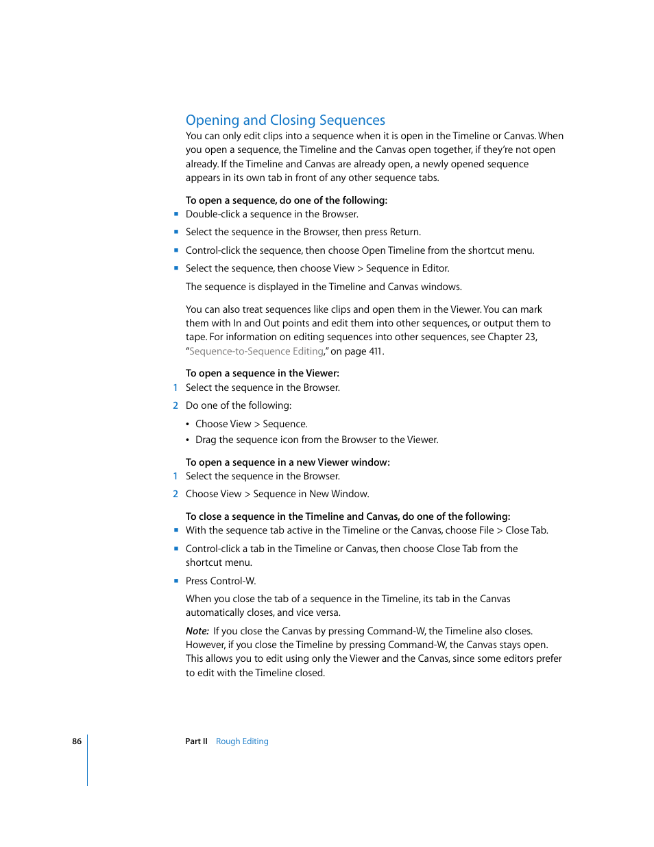 Opening and closing sequences | Apple Final Cut Pro 6 User Manual | Page 419 / 2033