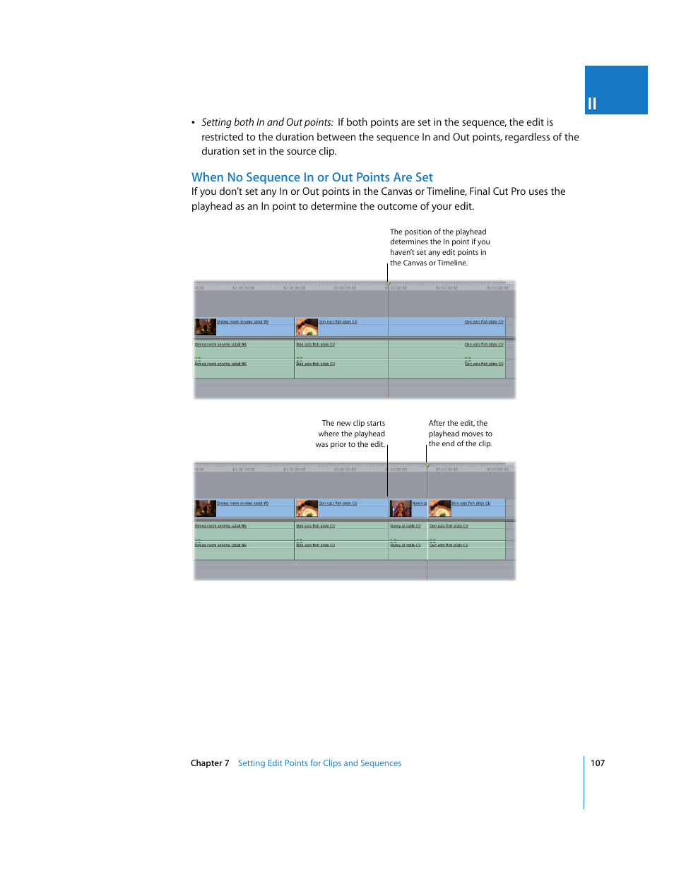 When no sequence in or out points are set | Apple Final Cut Pro 6 User Manual | Page 440 / 2033
