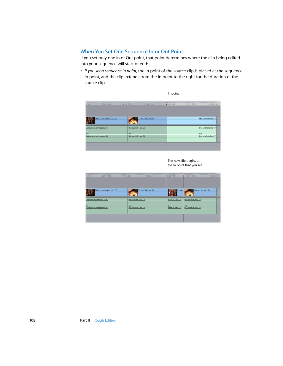 When you set one sequence in or out point | Apple Final Cut Pro 6 User Manual | Page 441 / 2033