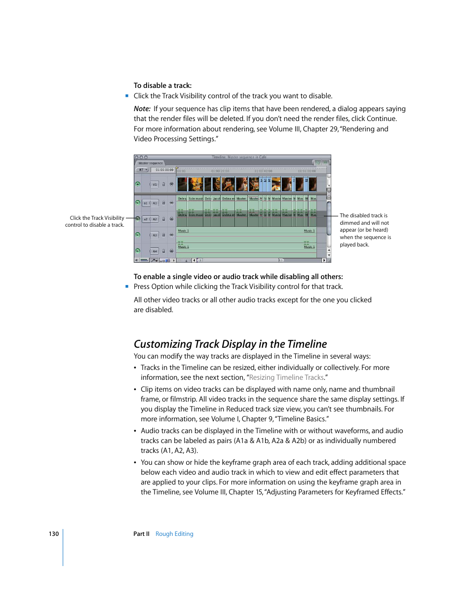 Customizing track display in the timeline, P. 130) | Apple Final Cut Pro 6 User Manual | Page 463 / 2033