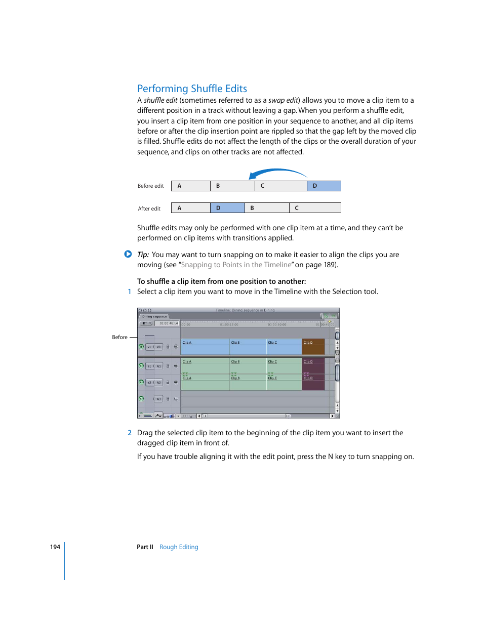 Performing shuffle edits | Apple Final Cut Pro 6 User Manual | Page 527 / 2033