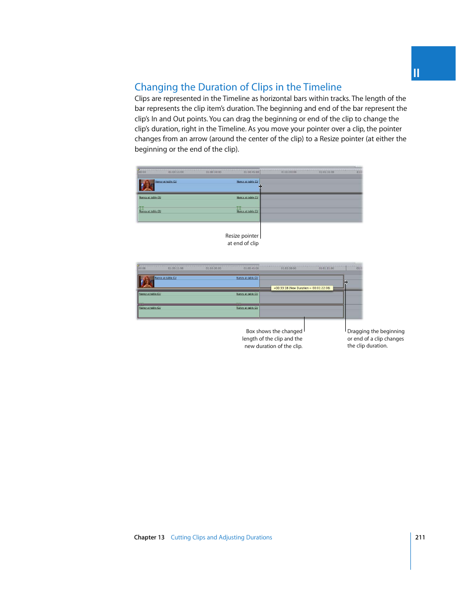 Changing the duration of clips in the timeline, P. 211) | Apple Final Cut Pro 6 User Manual | Page 544 / 2033