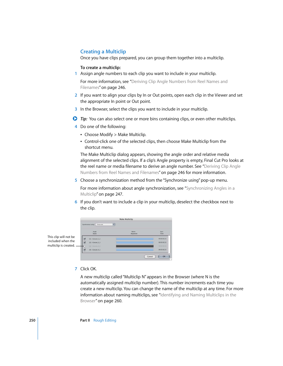 Creating a multiclip | Apple Final Cut Pro 6 User Manual | Page 583 / 2033
