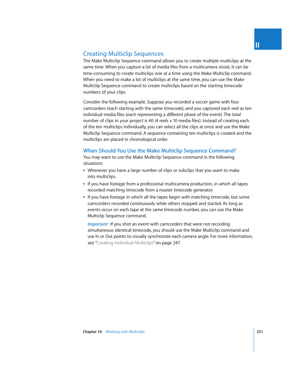 Creating multiclip sequences | Apple Final Cut Pro 6 User Manual | Page 584 / 2033