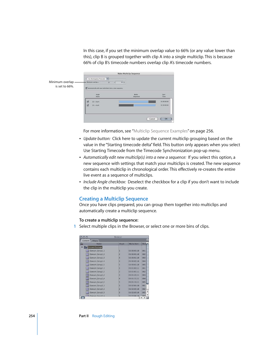 Creating a multiclip sequence | Apple Final Cut Pro 6 User Manual | Page 587 / 2033