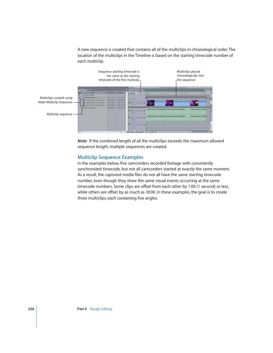 Multiclip sequence examples | Apple Final Cut Pro 6 User Manual | Page 589 / 2033