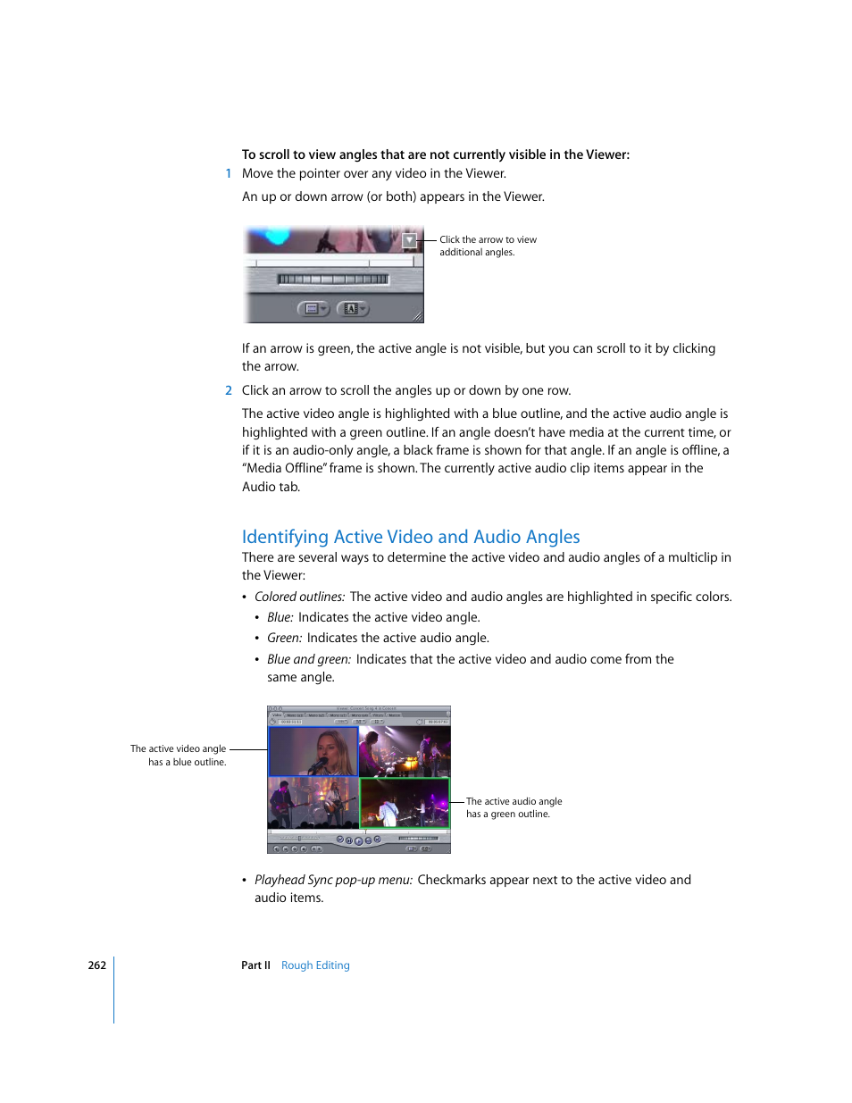 Identifying active video and audio angles | Apple Final Cut Pro 6 User Manual | Page 595 / 2033