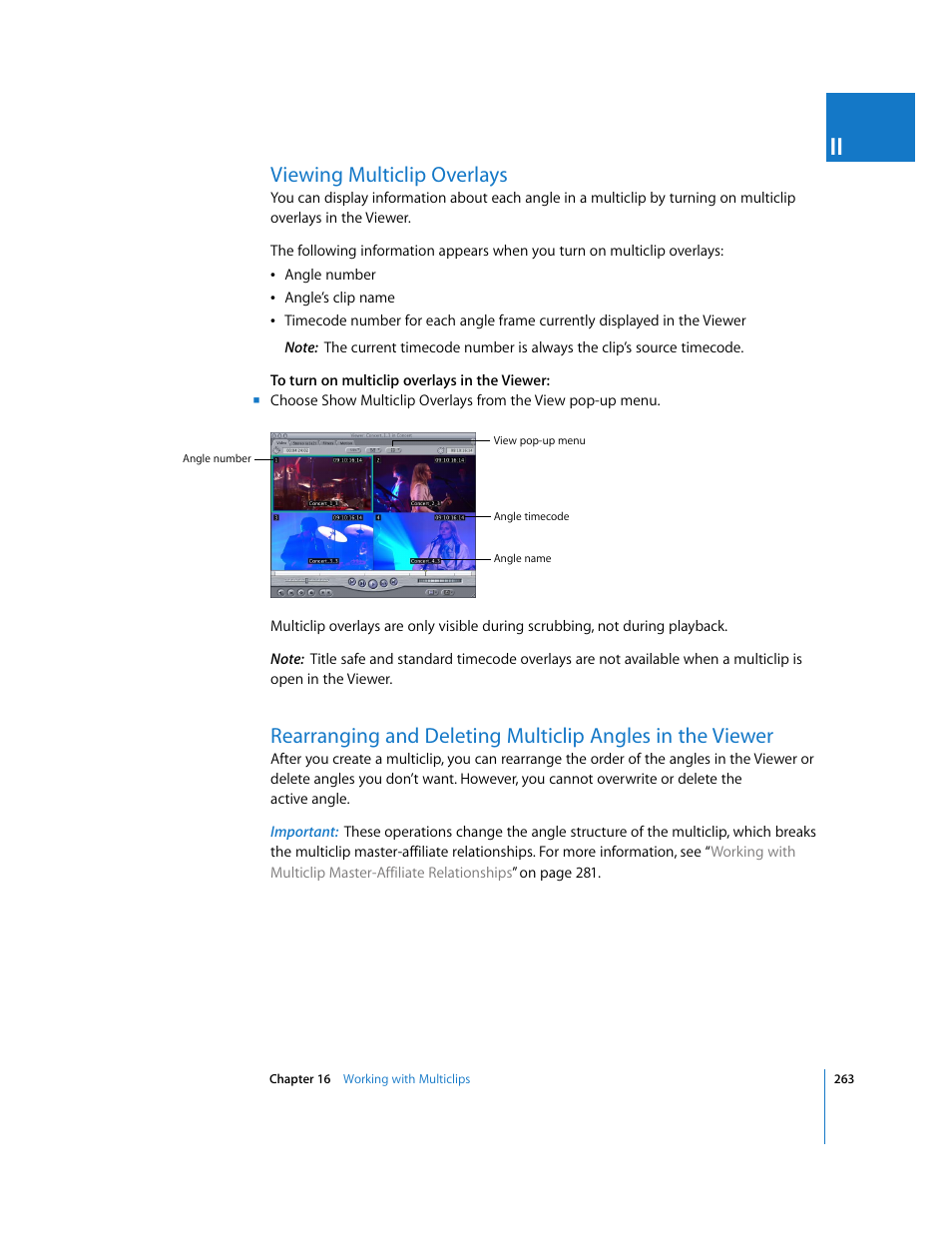 Viewing multiclip overlays | Apple Final Cut Pro 6 User Manual | Page 596 / 2033