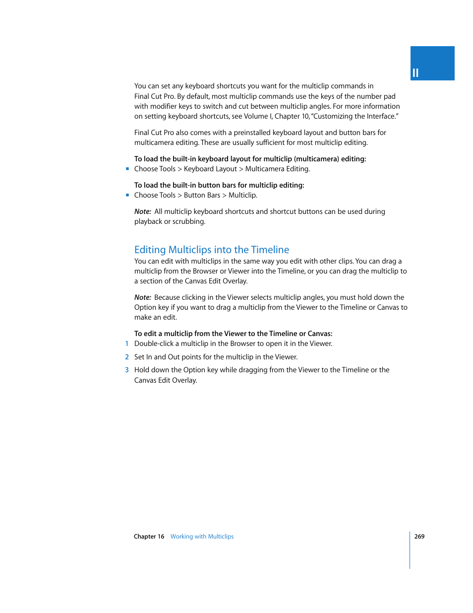 Editing multiclips into the timeline | Apple Final Cut Pro 6 User Manual | Page 602 / 2033