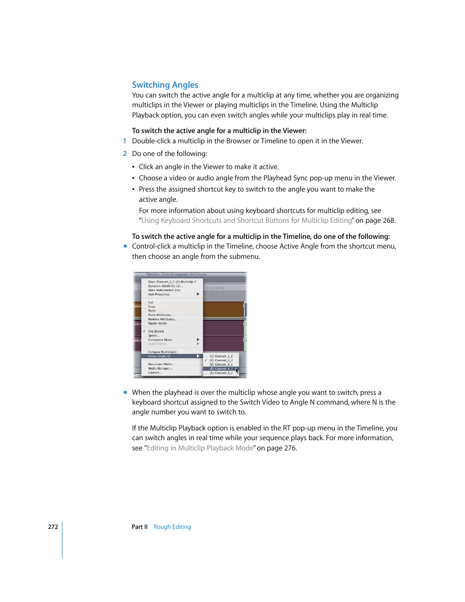 Switching angles | Apple Final Cut Pro 6 User Manual | Page 605 / 2033