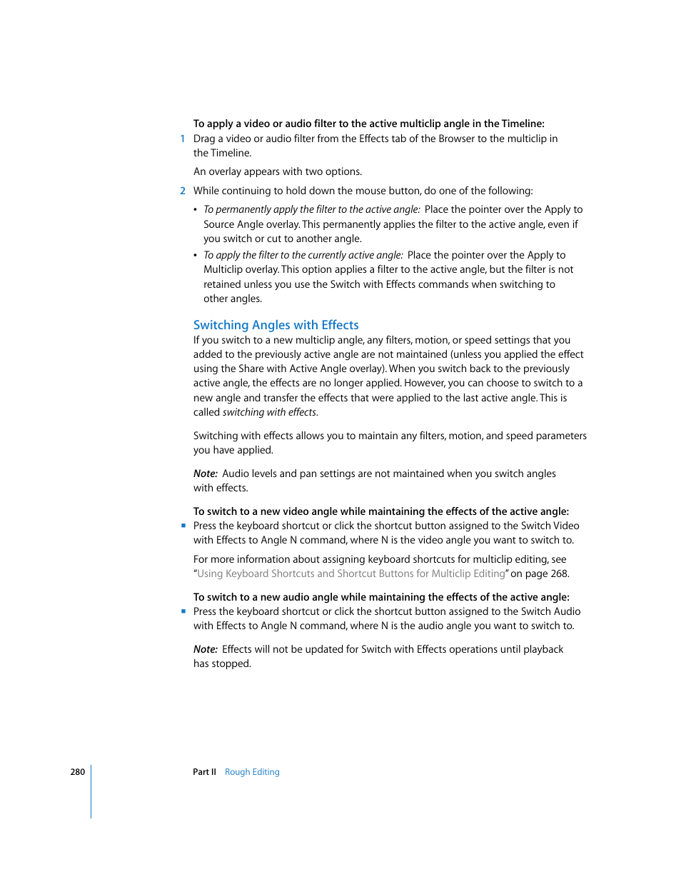 Switching angles with effects | Apple Final Cut Pro 6 User Manual | Page 613 / 2033