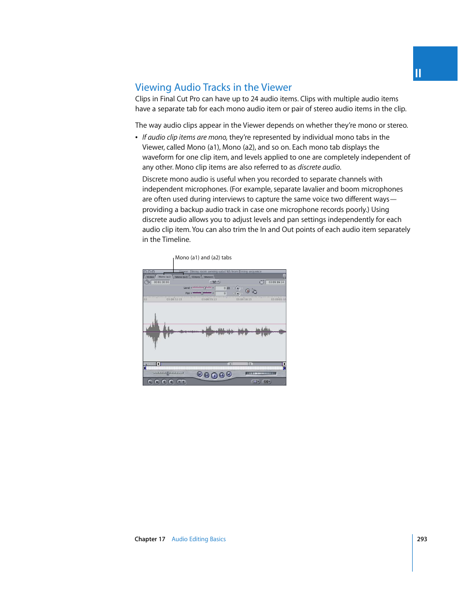 Viewing audio tracks in the viewer | Apple Final Cut Pro 6 User Manual | Page 626 / 2033