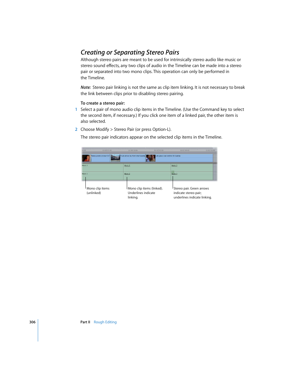 Creating or separating stereo pairs, P. 306) | Apple Final Cut Pro 6 User Manual | Page 639 / 2033