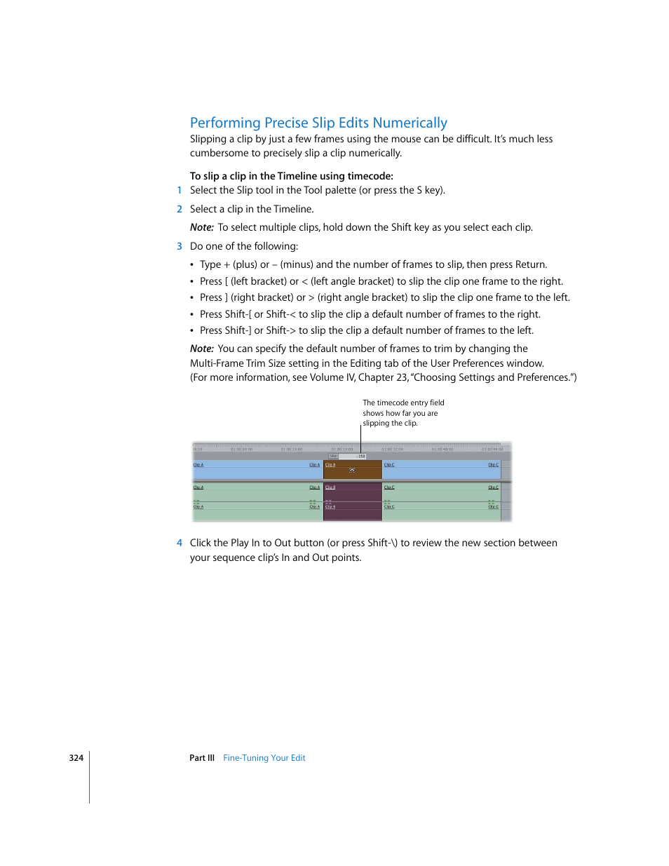 Performing precise slip edits numerically | Apple Final Cut Pro 6 User Manual | Page 657 / 2033