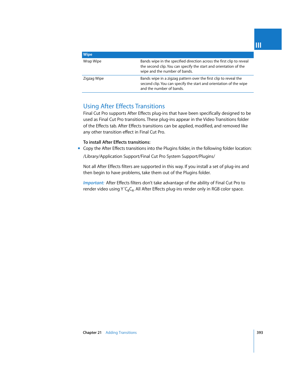 Using after effects transitions | Apple Final Cut Pro 6 User Manual | Page 726 / 2033
