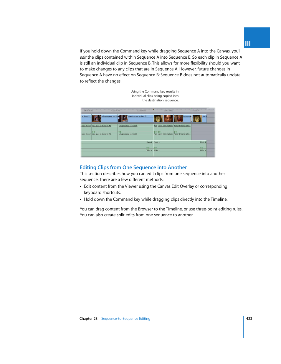 Editing clips from one sequence into another | Apple Final Cut Pro 6 User Manual | Page 756 / 2033