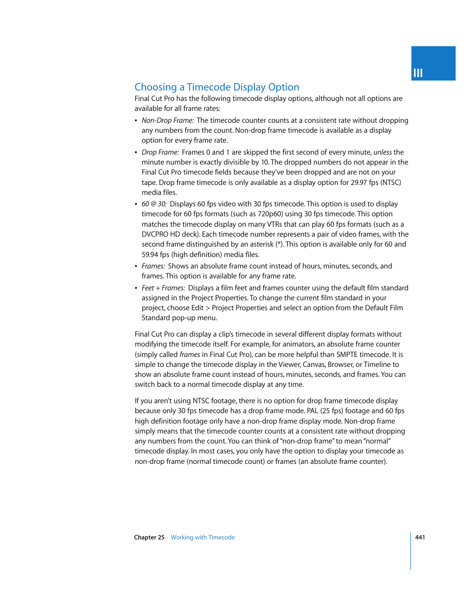 Choosing a timecode display option | Apple Final Cut Pro 6 User Manual | Page 774 / 2033