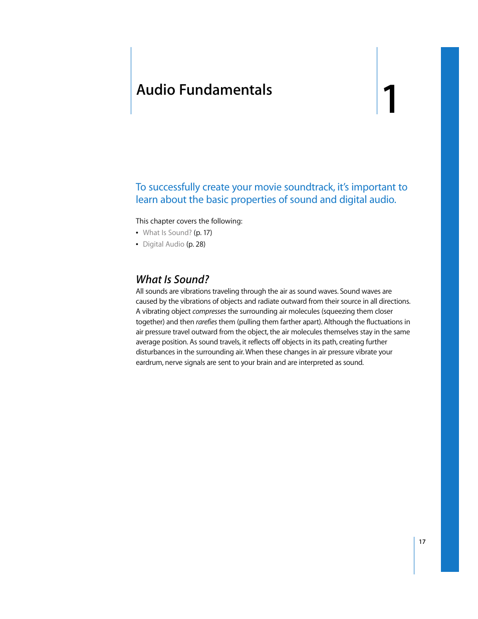 Audio fundamentals, What is sound, Chapter 1 | Apple Final Cut Pro 6 User Manual | Page 802 / 2033