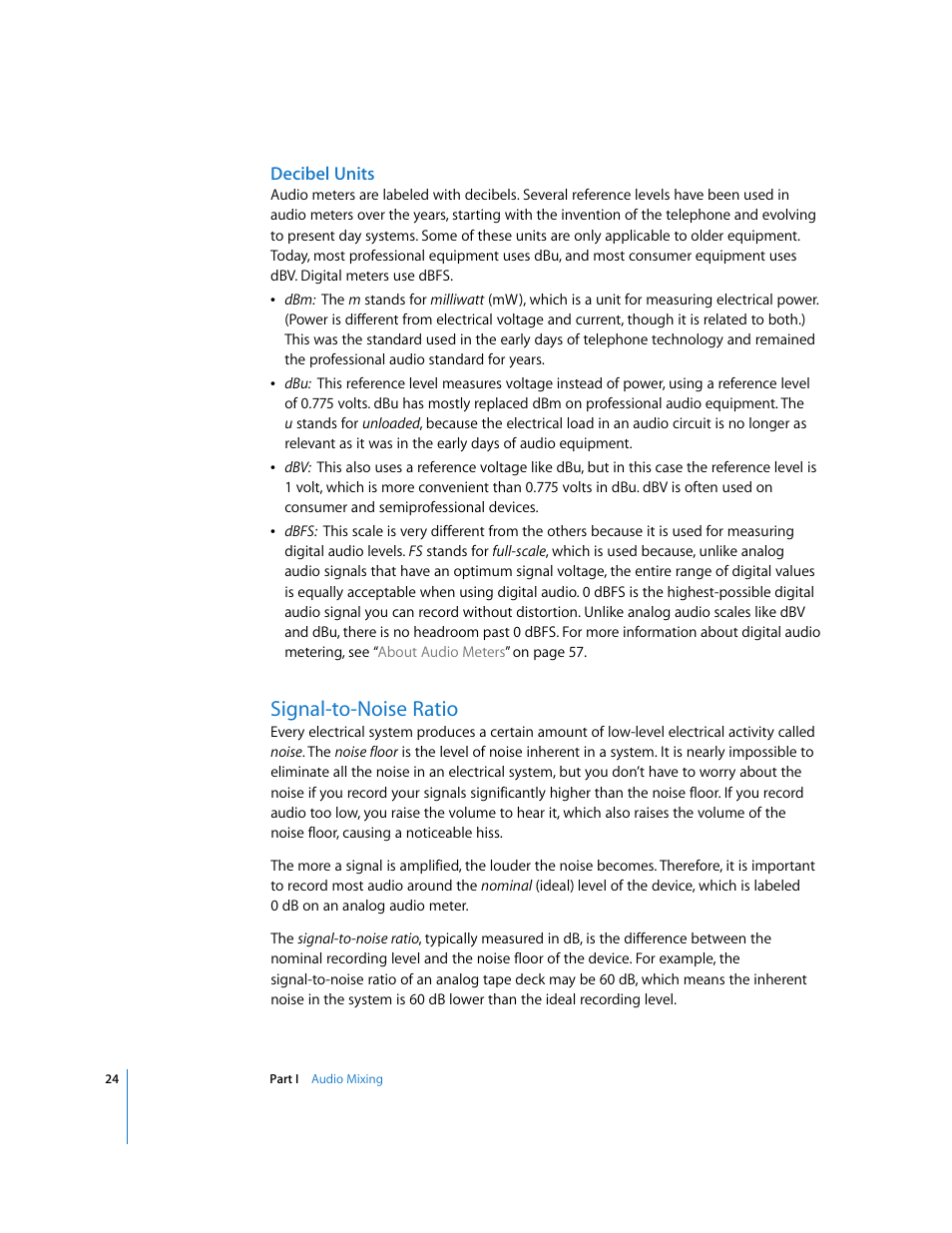 Decibel units, Signal-to-noise ratio | Apple Final Cut Pro 6 User Manual | Page 809 / 2033