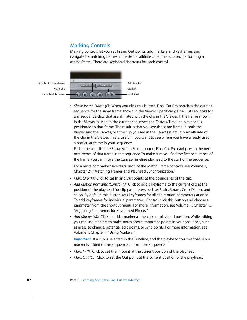 Marking controls, P. 82) | Apple Final Cut Pro 6 User Manual | Page 83 / 2033