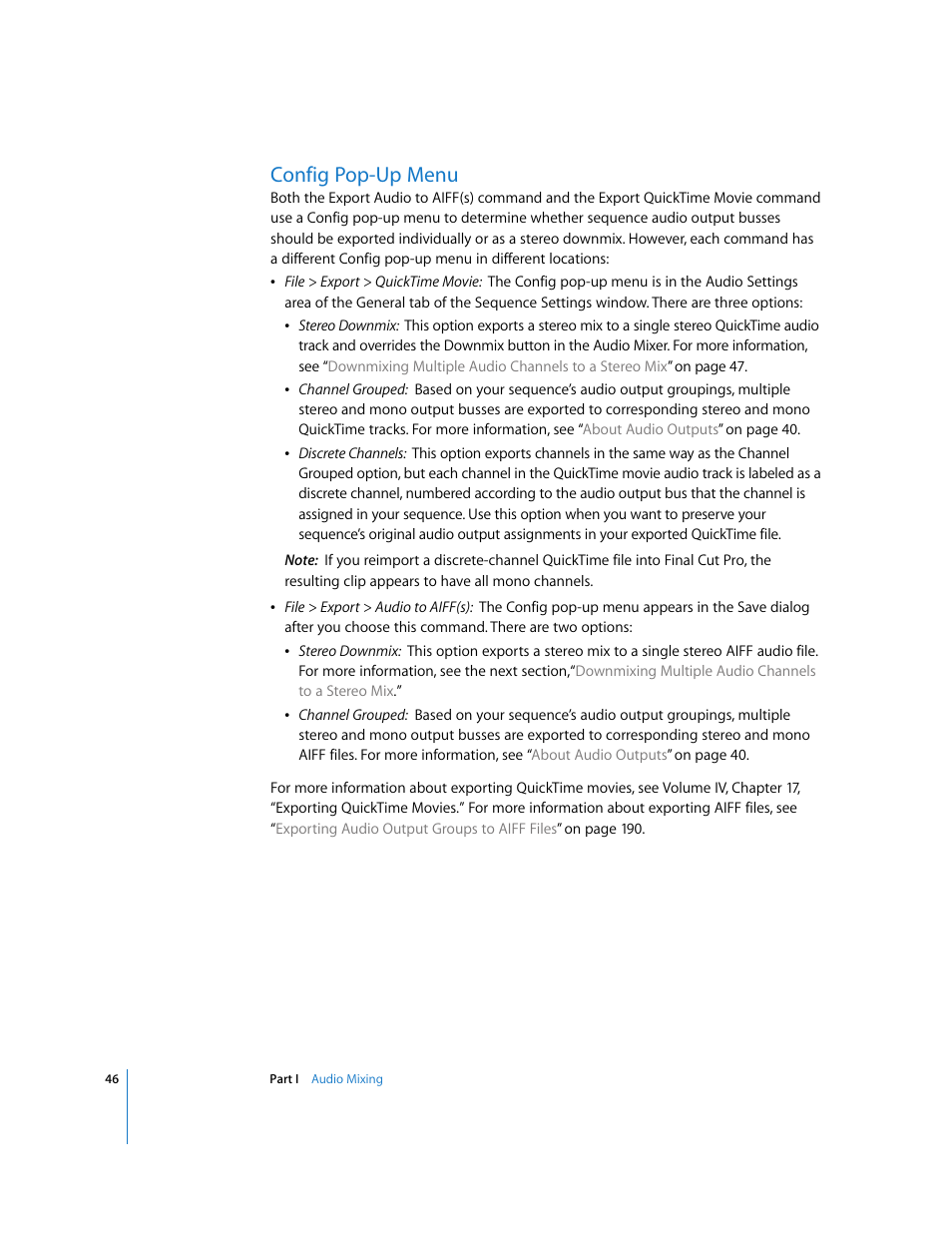 Config pop-up menu | Apple Final Cut Pro 6 User Manual | Page 831 / 2033