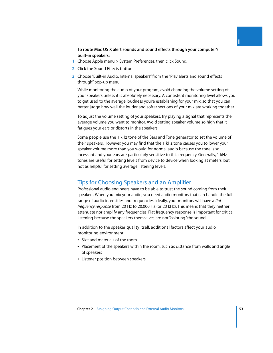 Tips for choosing speakers and an amplifier | Apple Final Cut Pro 6 User Manual | Page 838 / 2033