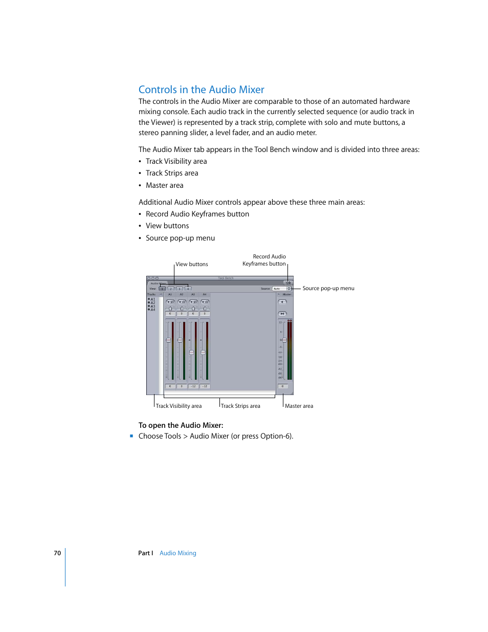 Controls in the audio mixer, P. 70) | Apple Final Cut Pro 6 User Manual | Page 855 / 2033