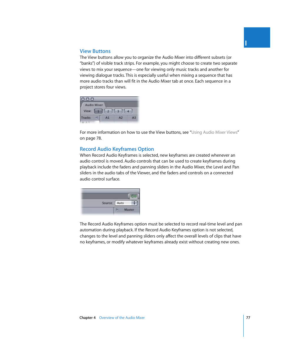 View buttons, Record audio keyframes option | Apple Final Cut Pro 6 User Manual | Page 862 / 2033