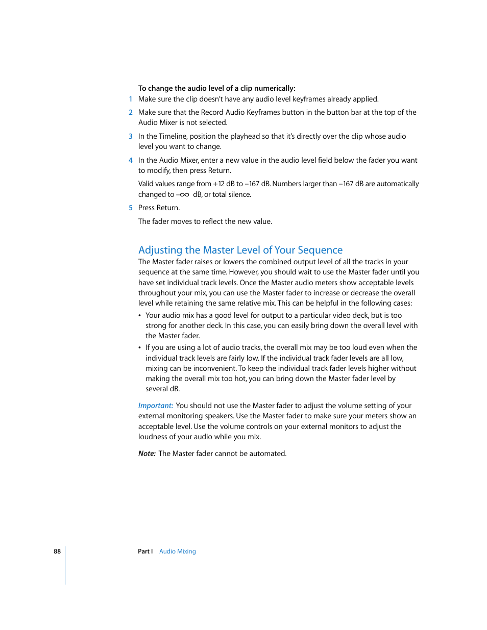 Adjusting the master level of your sequence | Apple Final Cut Pro 6 User Manual | Page 873 / 2033