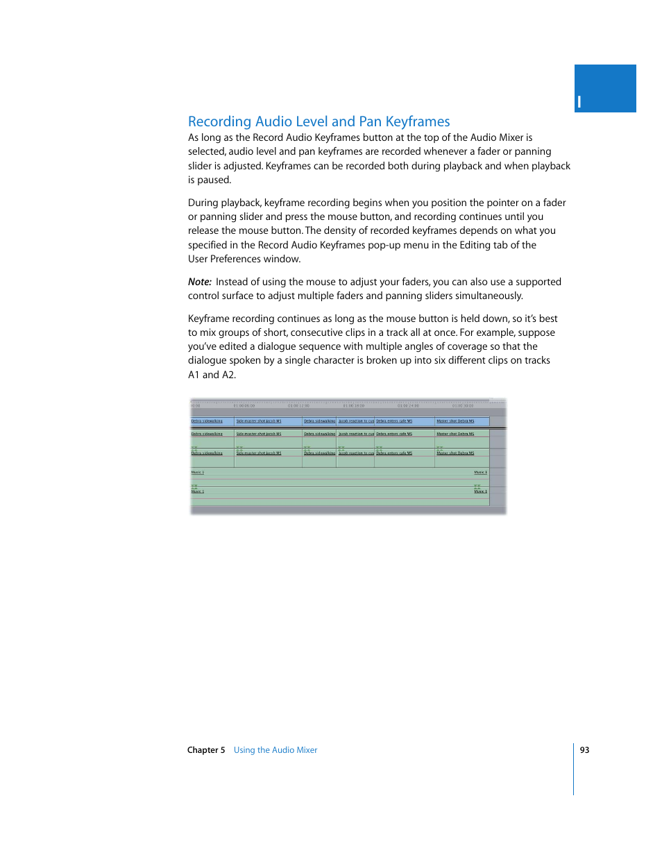 Recording audio level and pan keyframes | Apple Final Cut Pro 6 User Manual | Page 878 / 2033