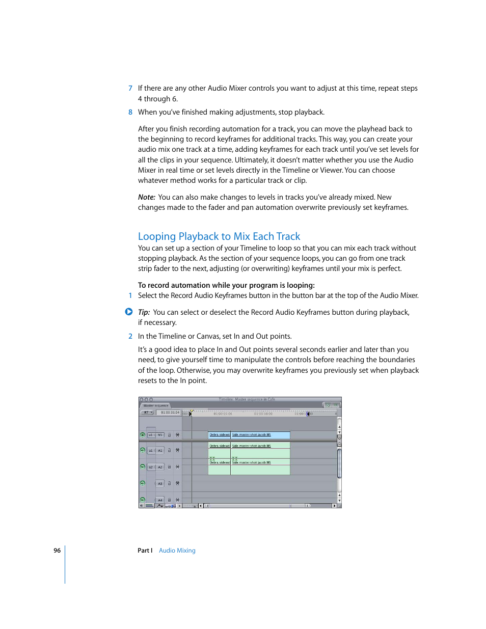 Looping playback to mix each track | Apple Final Cut Pro 6 User Manual | Page 881 / 2033