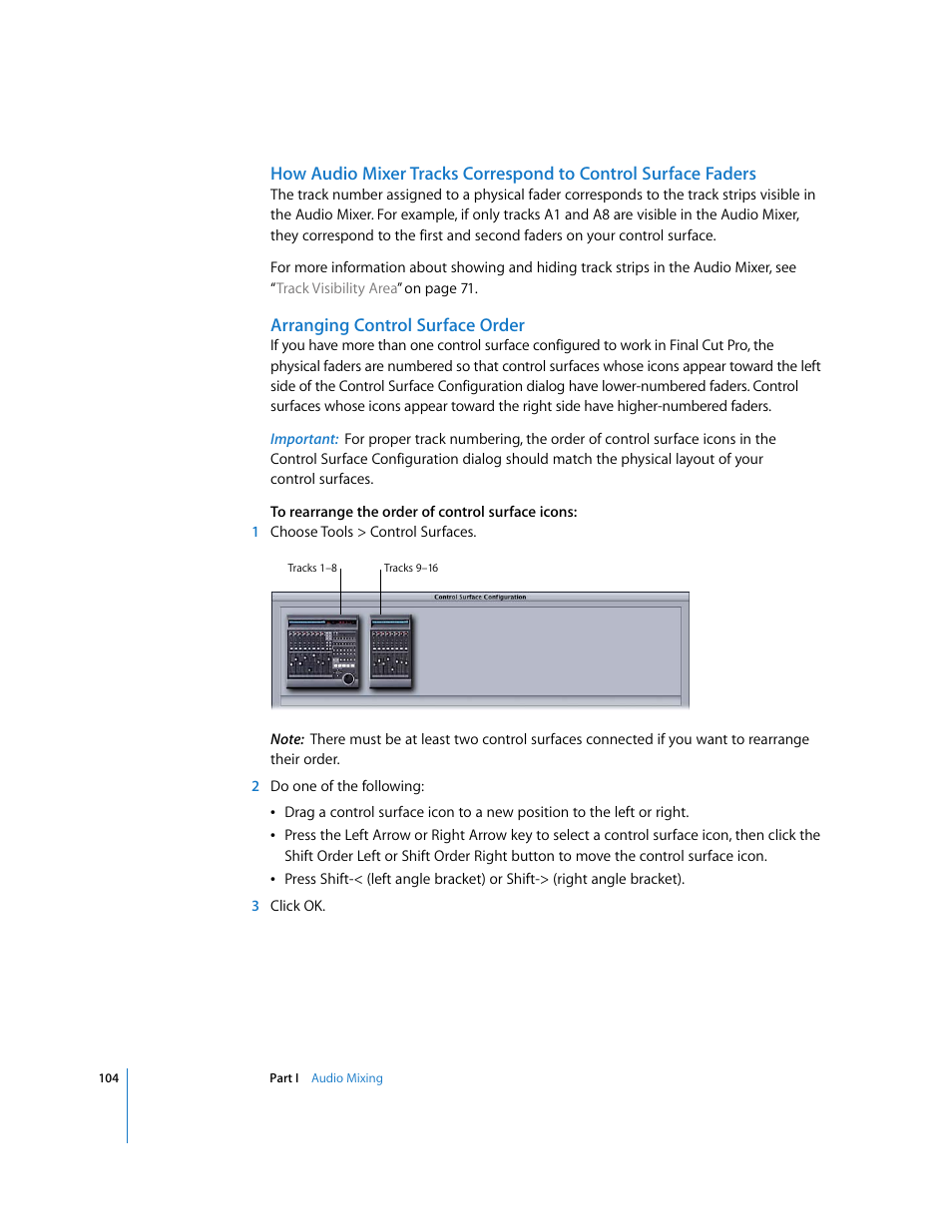 Arranging control surface order | Apple Final Cut Pro 6 User Manual | Page 889 / 2033