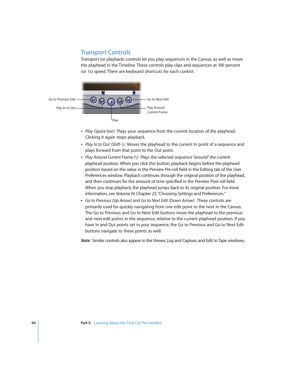 Transport controls, P. 94) | Apple Final Cut Pro 6 User Manual | Page 95 / 2033